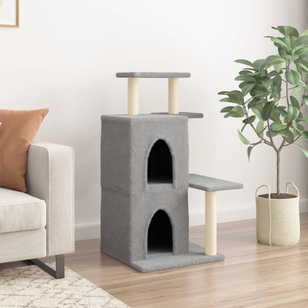 Vidaxl cat furniture with sisal scratching posts 97 cm light gray