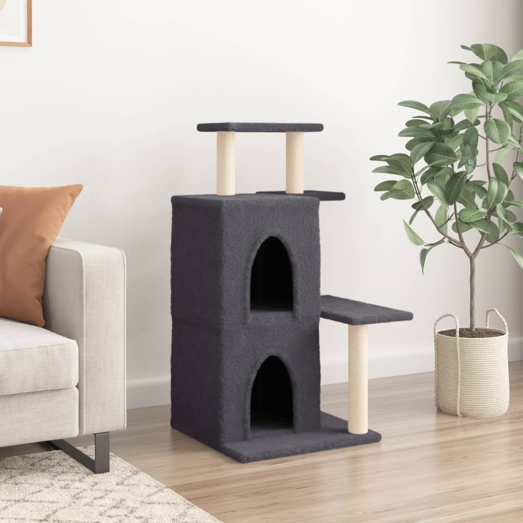 Vidaxl cat furniture with sisal scratching posts 97 cm dark gray