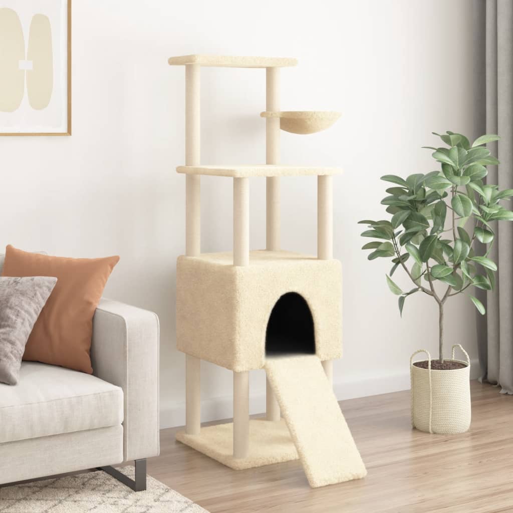 Vidaxl Cat Furniture con graffi di sisal 153 cm crema