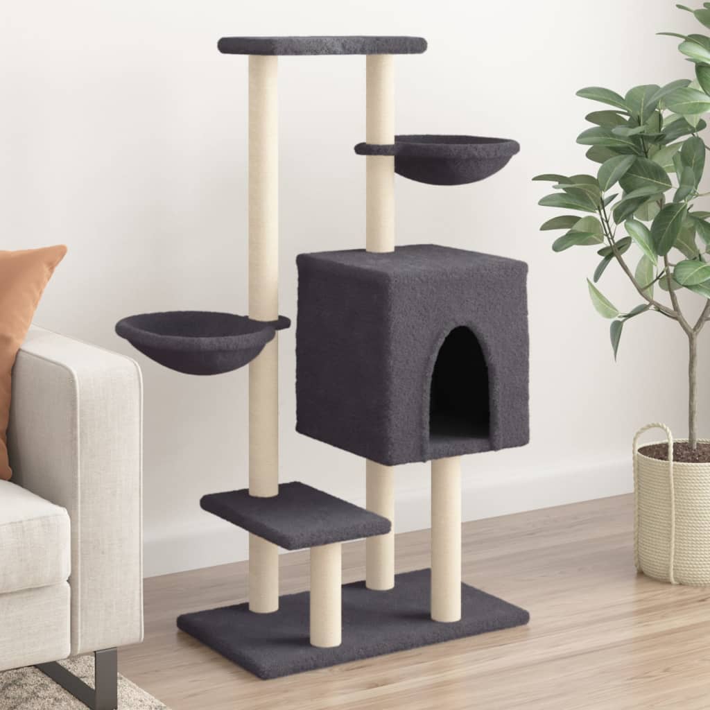 Vidaxl Cat Miwwelen mat Sisal kraazt Posts 117 cm donkel gro