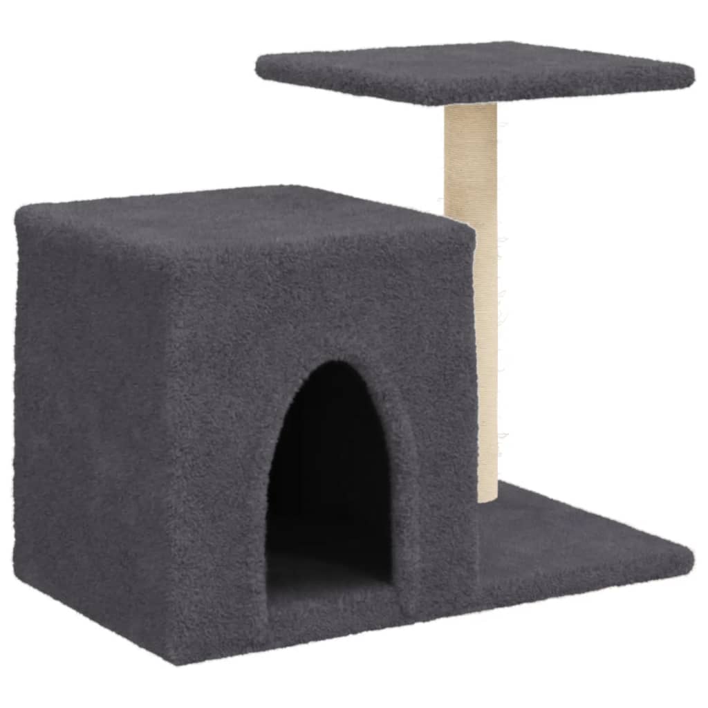 Móveis de gato vidaxl com sisal riscando postagens 50,5 cm cinza escuro