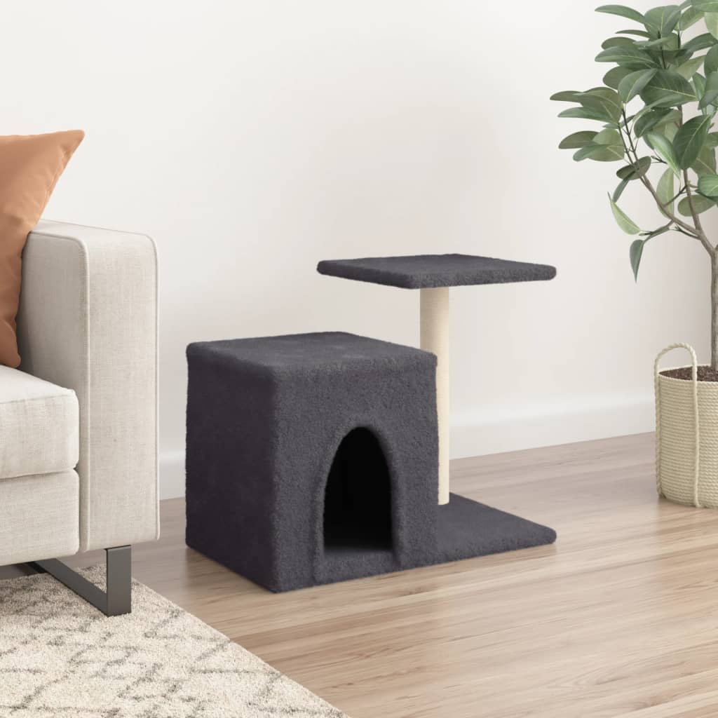 Móveis de gato vidaxl com sisal riscando postagens 50,5 cm cinza escuro