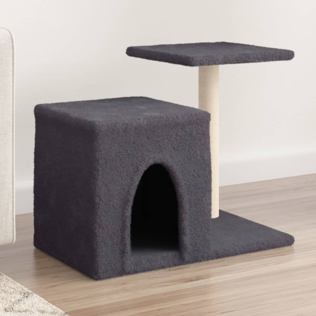 Móveis de gato vidaxl com sisal riscando postagens 50,5 cm cinza escuro