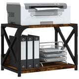VidaXL Printer stand 44x26x31.5 cm processed wood Smoked oak color
