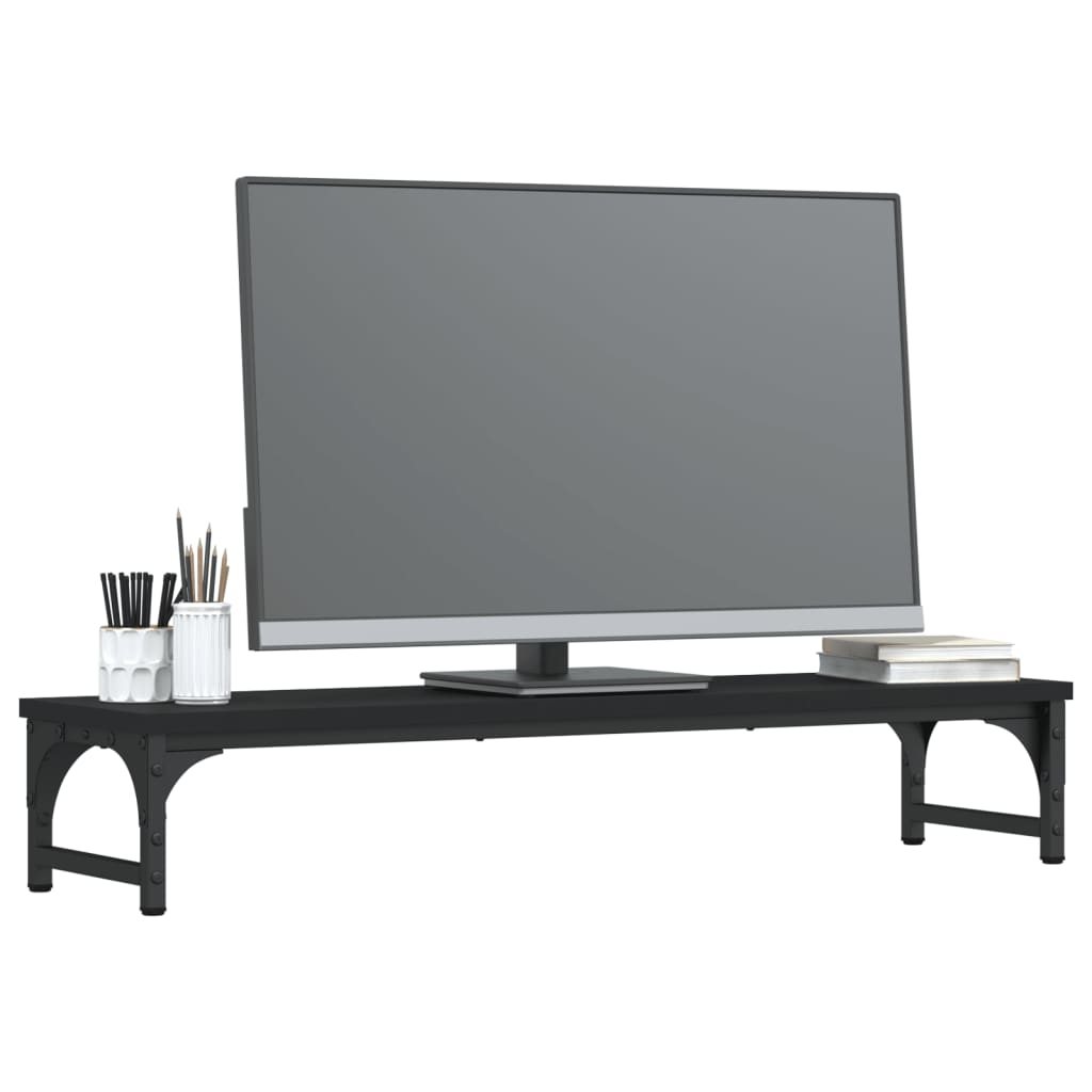 Vidaxl Monitor Standard 85x23x15.5 cm de madera procesada negra