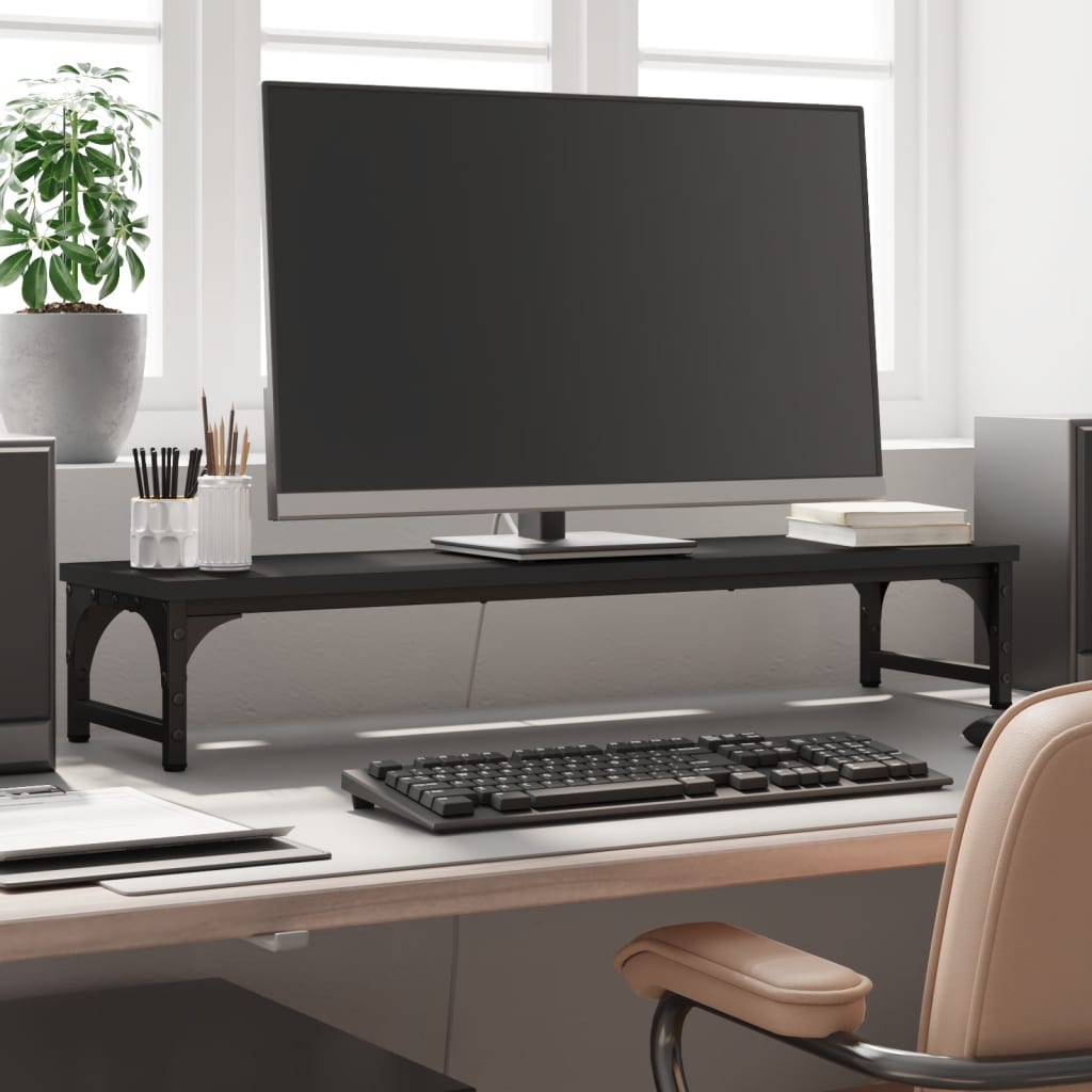 Vidaxl Monitor Standard 85x23x15.5 cm de madera procesada negra