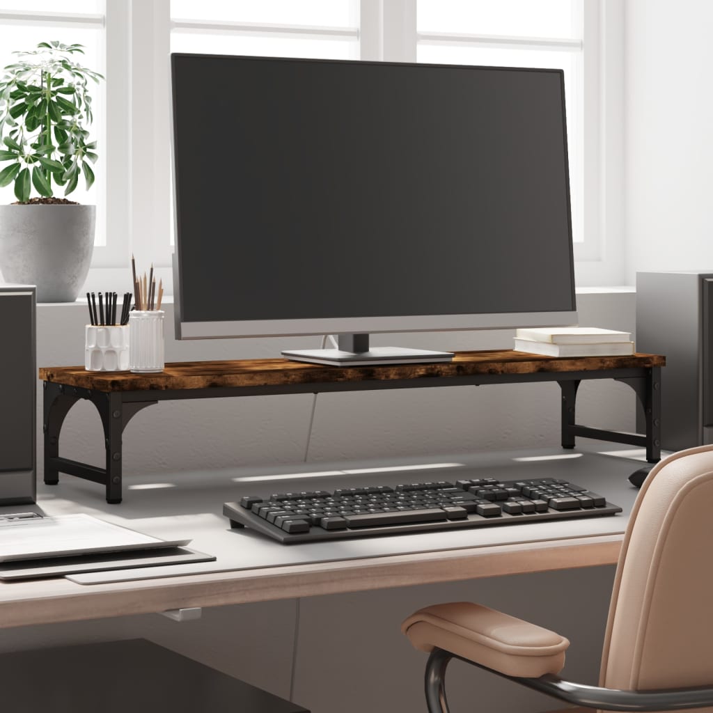 VidaXL monitor standard 85x23x15.5 cm Processed wood Smoked oak color