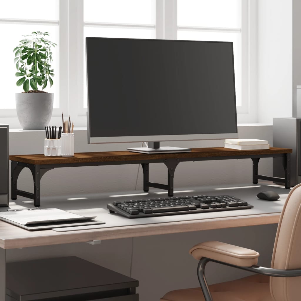 Le moniteur Vidaxl comprend 105x23x15.5 cm Couleur de chêne brun en bois transformé