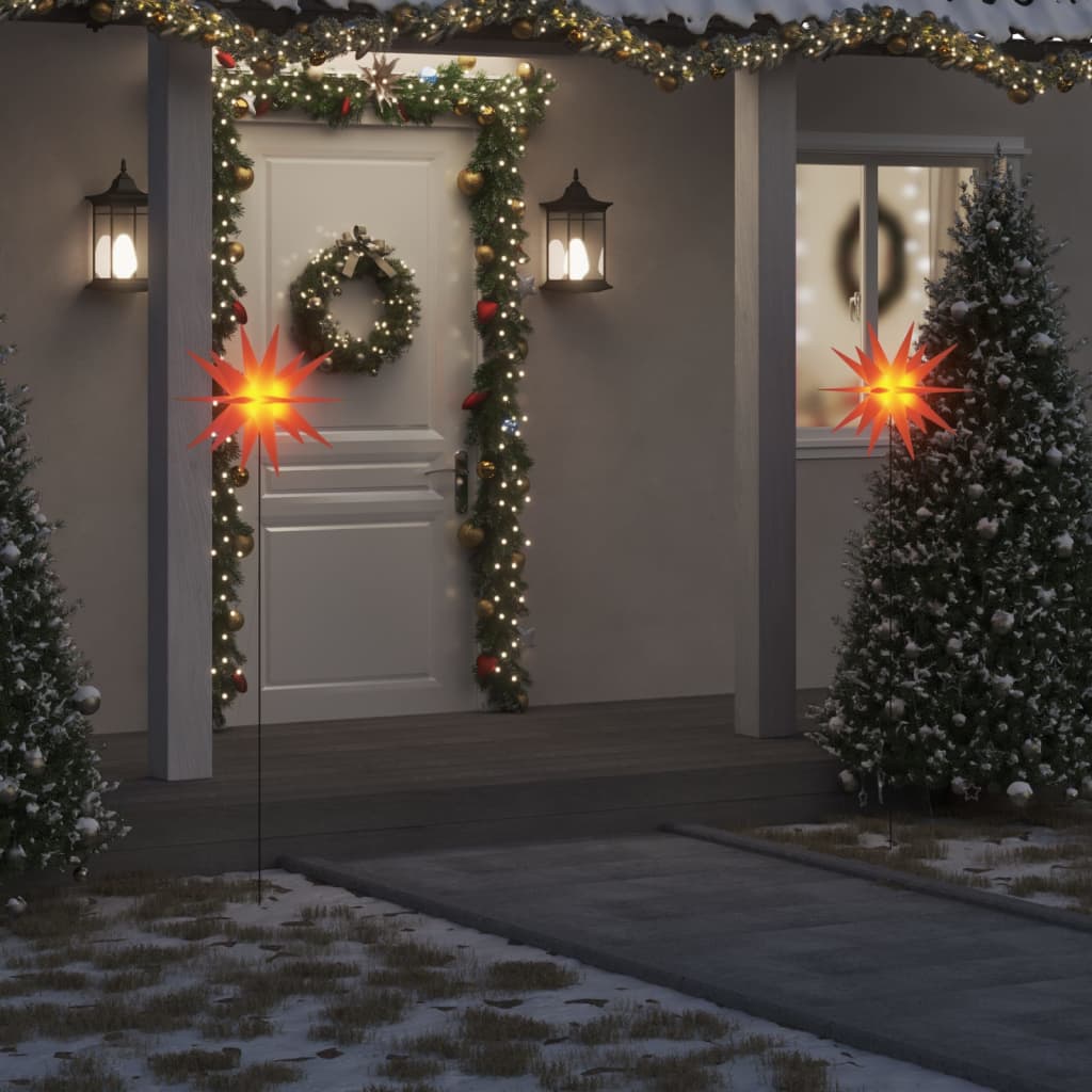 Lampe de Noël Vidaxl avec goupille de masse et LED pliable 57 cm rouge