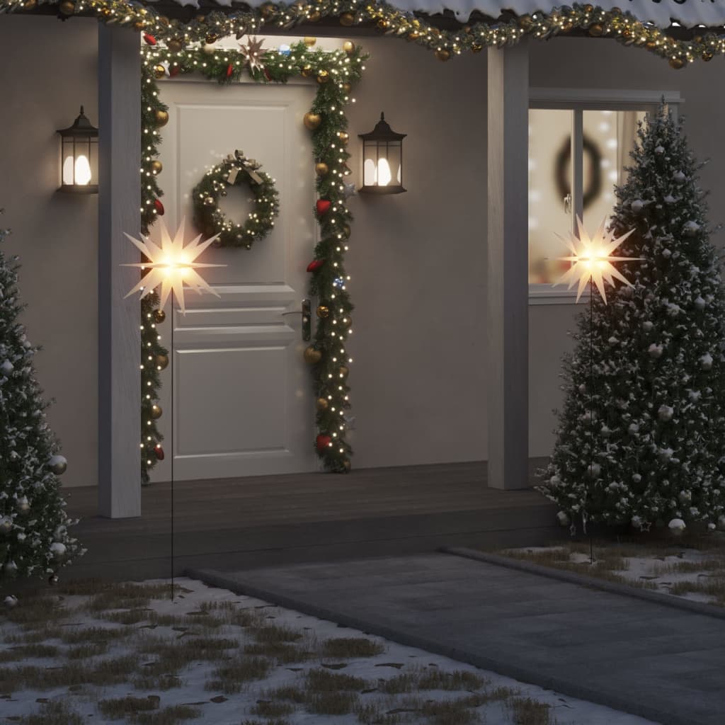 Vidaxl julelampe med jordstift og LED foldbar 57 cm hvid