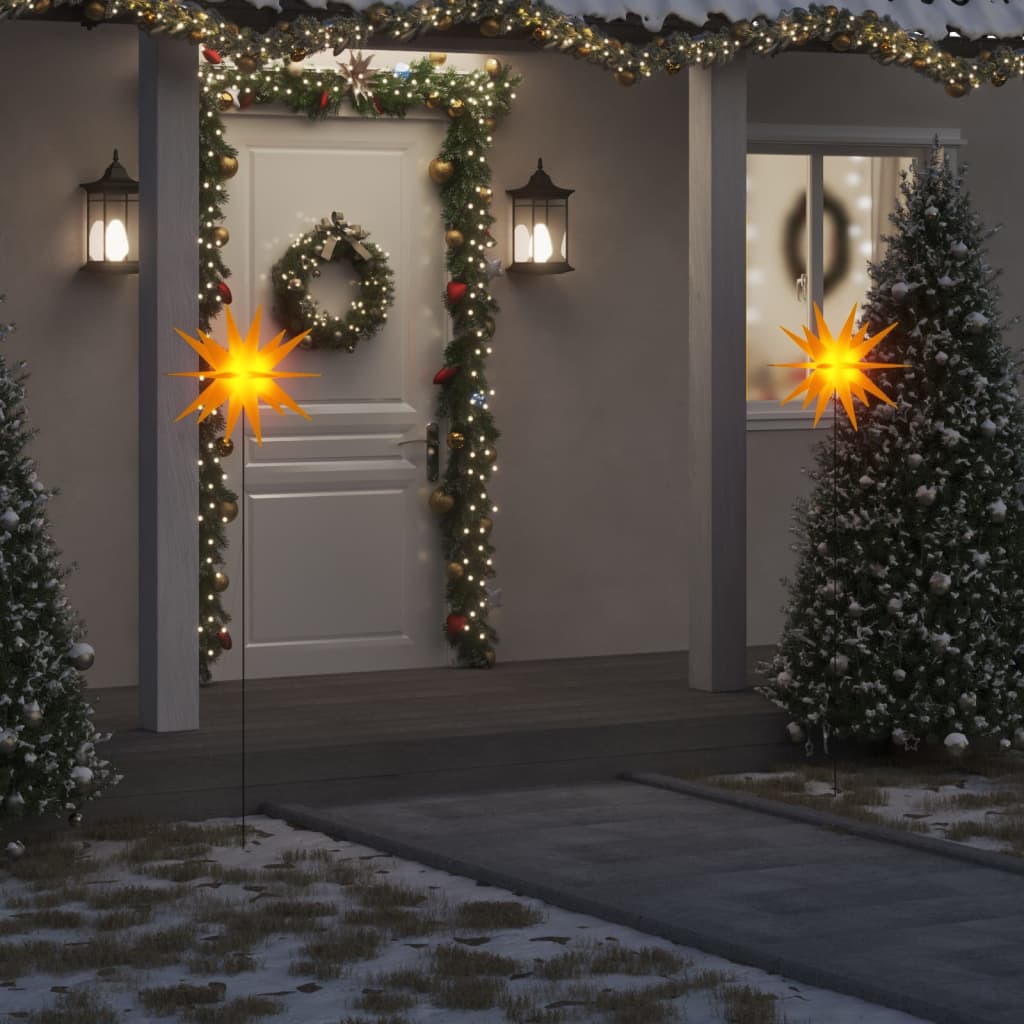 Lampe de Noël Vidaxl avec goupille de masse et LED pliable 57 cm jaune