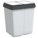 VidaXL garbage can Double 2x25 L White
