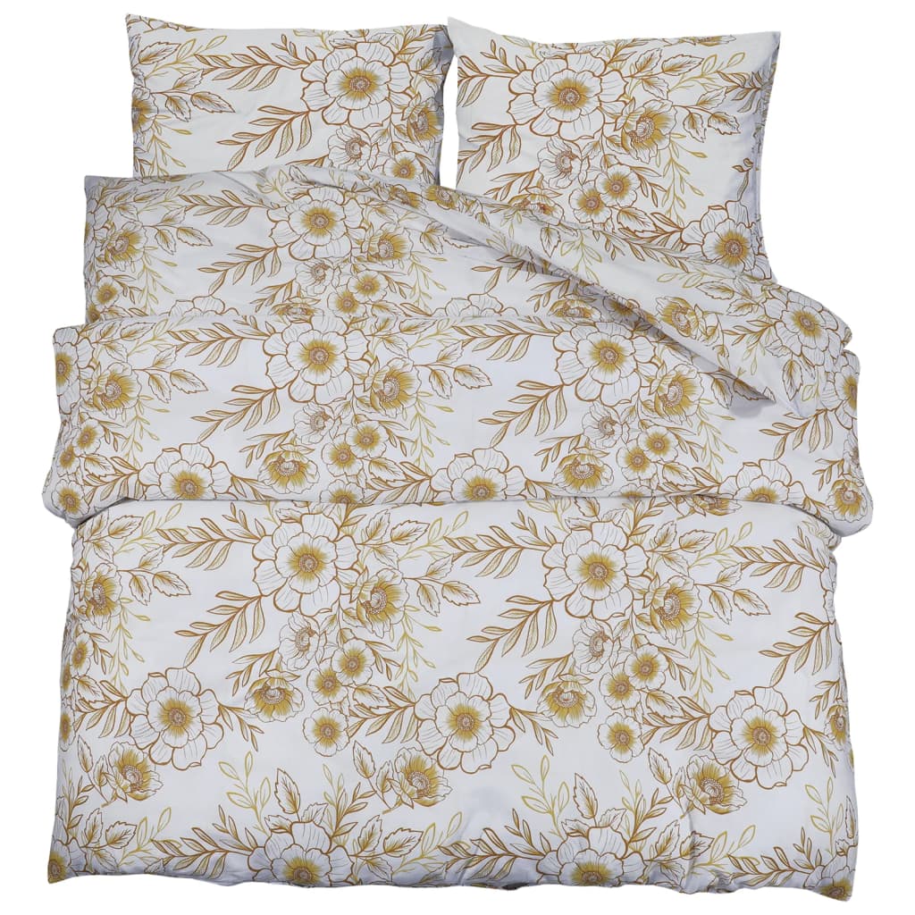 Vidaxl nuvial overray set 240x220 cm algodón blanco y marrón