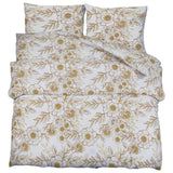 Vidaxl nuvial overray set 240x220 cm algodón blanco y marrón