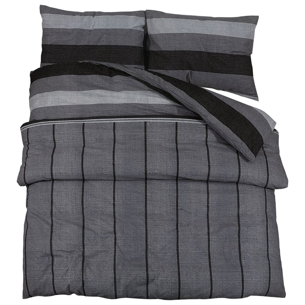 Vidaxl Duvet Zestaw Overray 135x200 cm bawełniany ciemnoszary szary