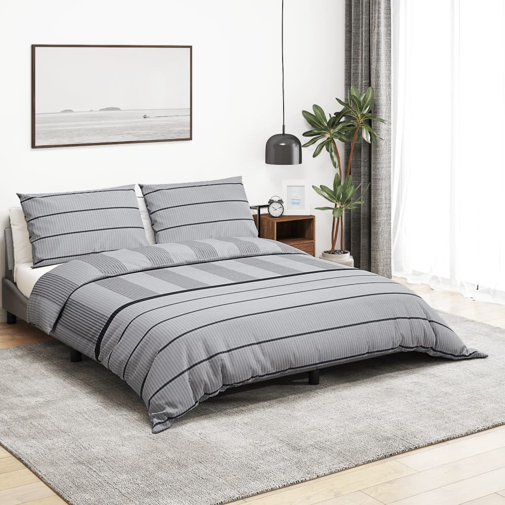 Vidaxl nuvial overray set 220x240 cm de algodón gris