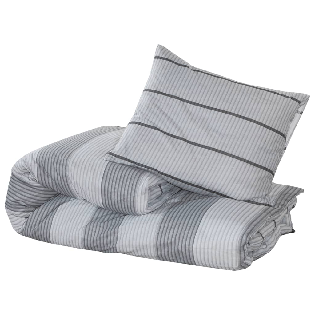 Set de cruce de edredón Vidaxl 225x220 cm de algodón gris