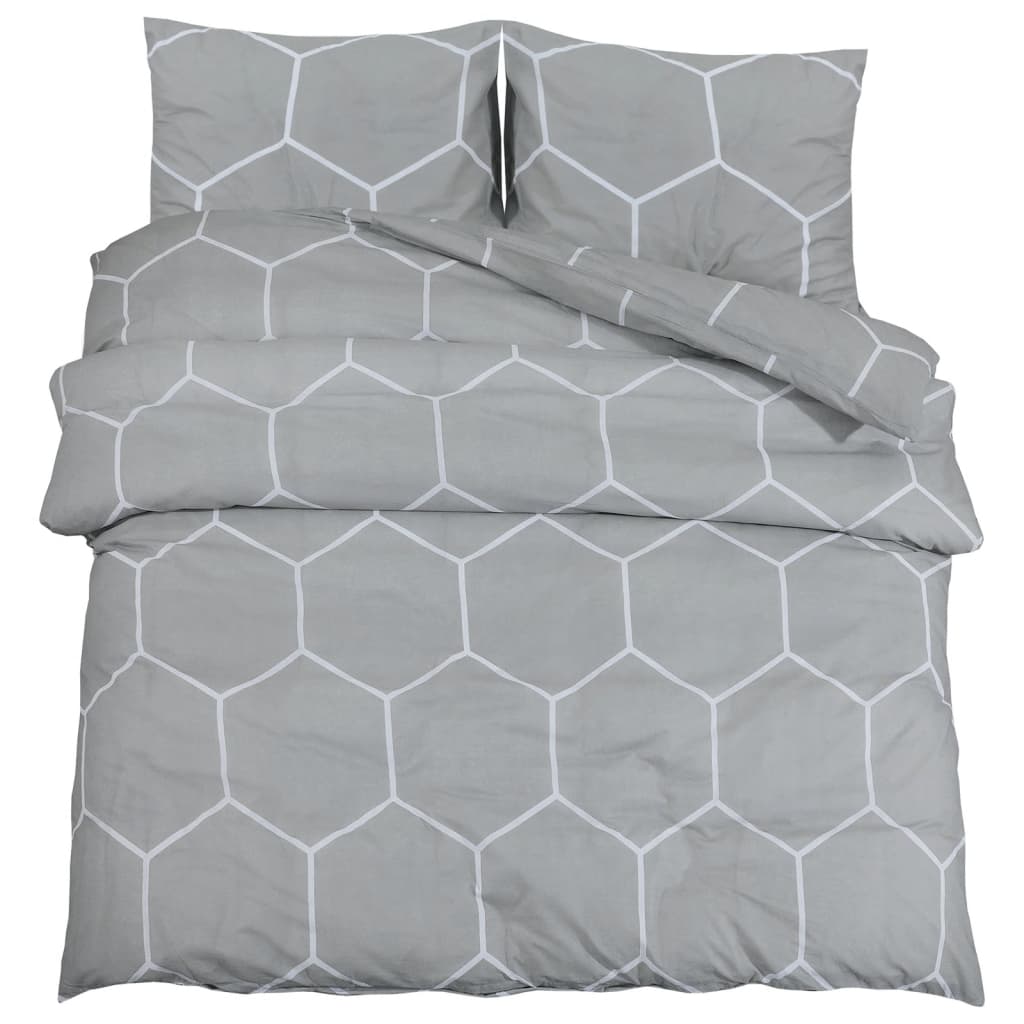 Vidaxl Duvet Crossing Set 200x200 cm Baumwollgrau
