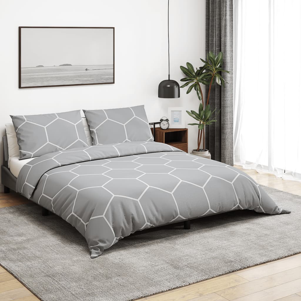 Vidaxl Duvet Crossing Set 200x200 cm Baumwollgrau