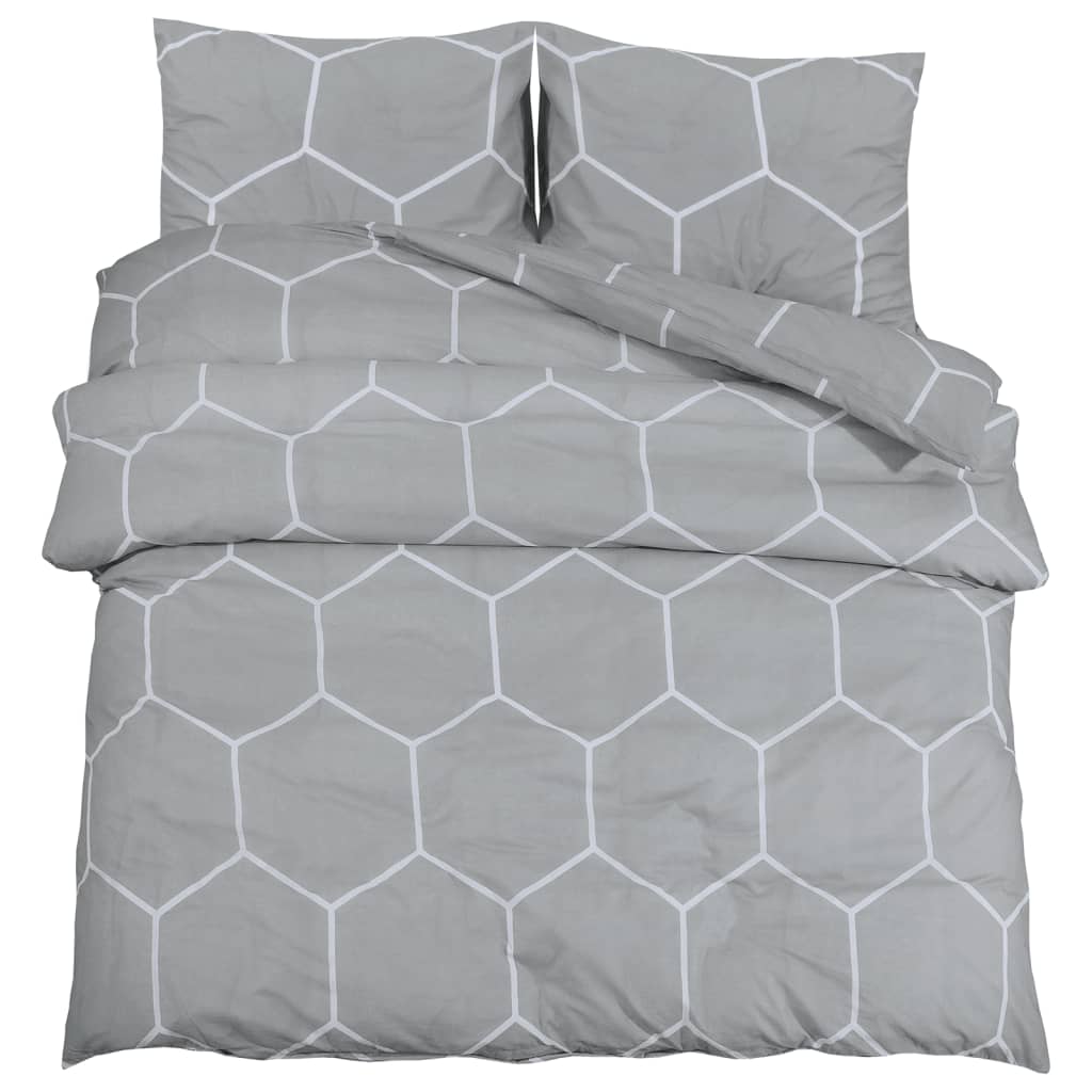 Vidaxl Duvet Crossing Set 225x220 cm bawełniany szary