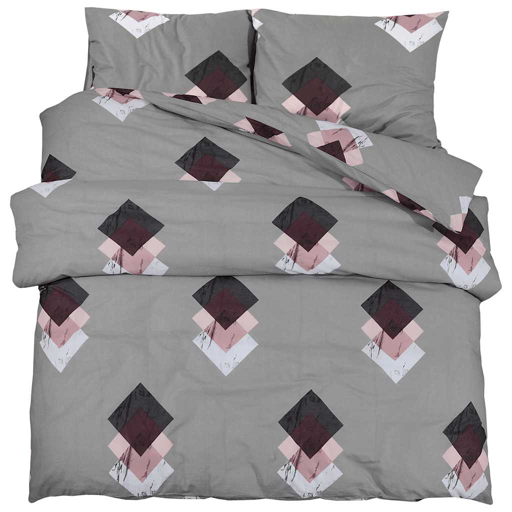 Vidaxl Duvet Crossing Set 240x220 cm bomuld grå