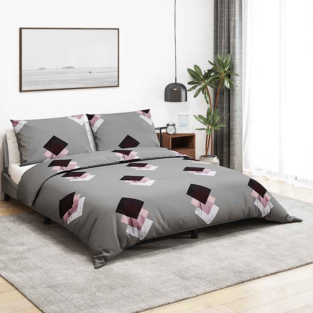 Vidaxl Duvet Crossing Set 240x220 cm bomuld grå