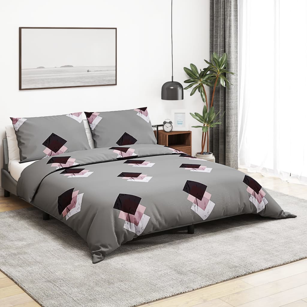 Vidaxl Duvet Crossing Set 200x200 cm Baumwollgrau