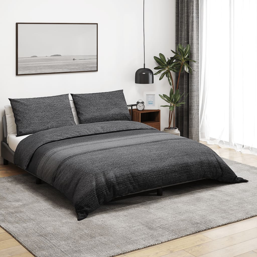 Vidaxl nuvial overray set 200x200 cm de algodón gris oscuro