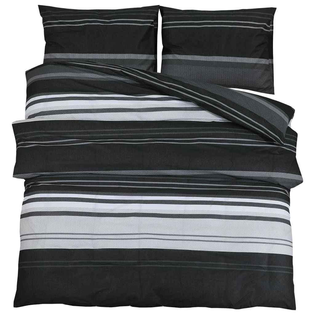 Vidaxl Duvet iwwerraschend 135x200 cm Koteng schwaarz a wäiss