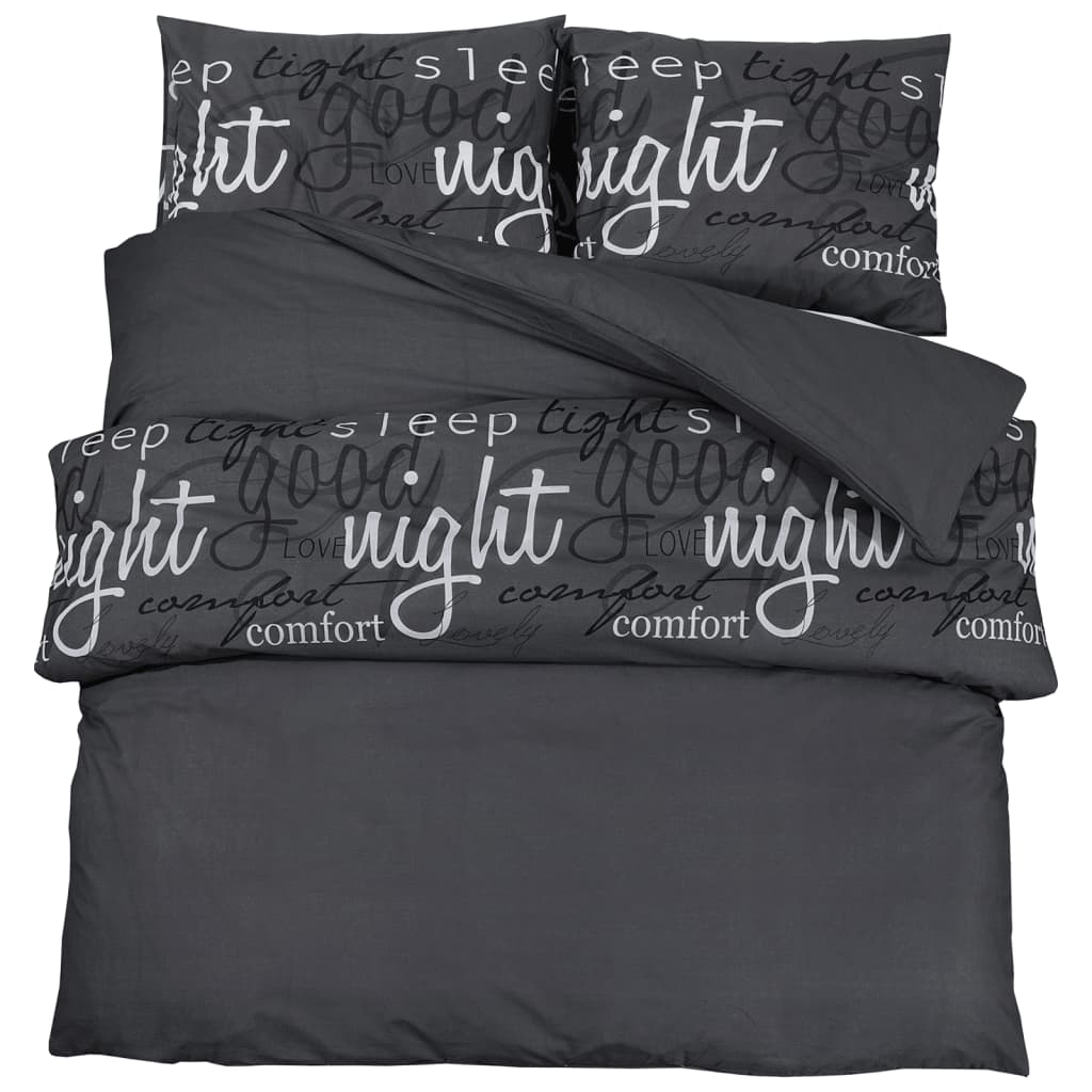 Vidaxl Duvet Sumpay set 220x240 cm di cotone nero
