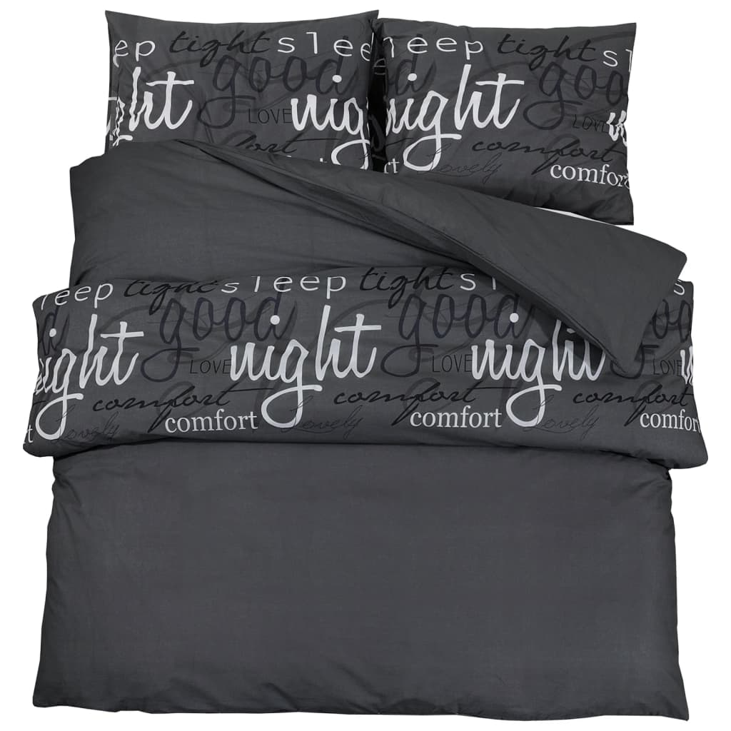 Vidaxl Duvet overray set 140x200 cm cotton black