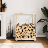 VidaXL wood block holder with wheels 76.5x40x108 cm solid pine