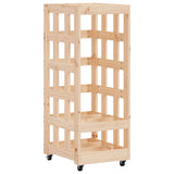 VidaXL wood block holder with wheels 40x49x110 cm solid pine