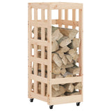 VidaXL wood block holder with wheels 40x49x110 cm solid pine