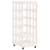 VidaXL wood block holder with wheels 40x49x110 cm solid pine white white