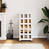 VidaXL wood block holder with wheels 40x49x110 cm solid pine white white