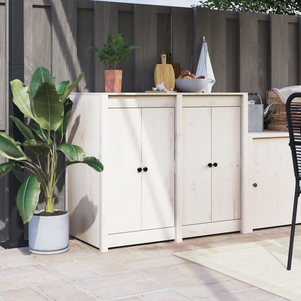 Vidaxx cupboard doors for outdoor kitchen 2 pcs 50x9x82 cm pine wood white
