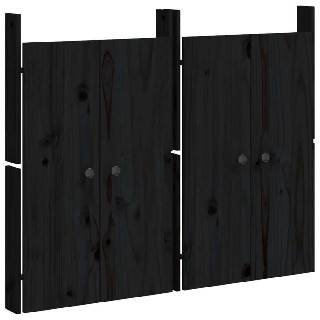 Vidaxx cupboard doors for outdoor kitchen 2 pcs 50x9x82 cm pine wood black