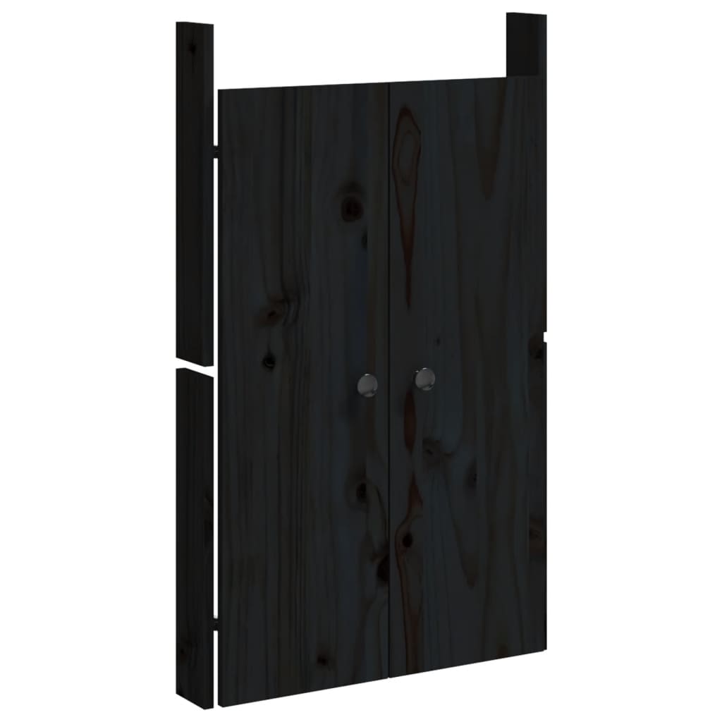 Vidaxx cupboard doors for outdoor kitchen 2 pcs 50x9x82 cm pine wood black