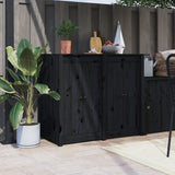 Vidaxx cupboard doors for outdoor kitchen 2 pcs 50x9x82 cm pine wood black