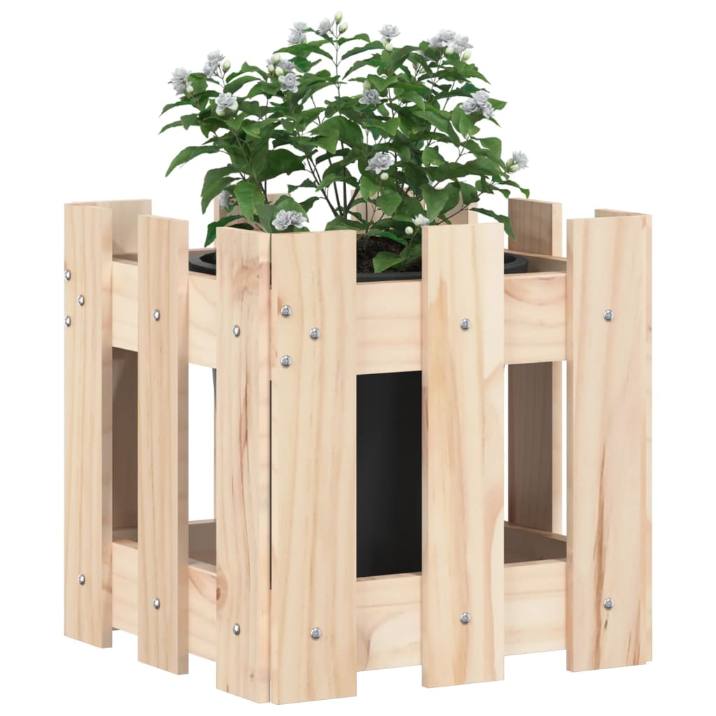 VidaXL Planter with fencing 30x30x30 cm Solid pine
