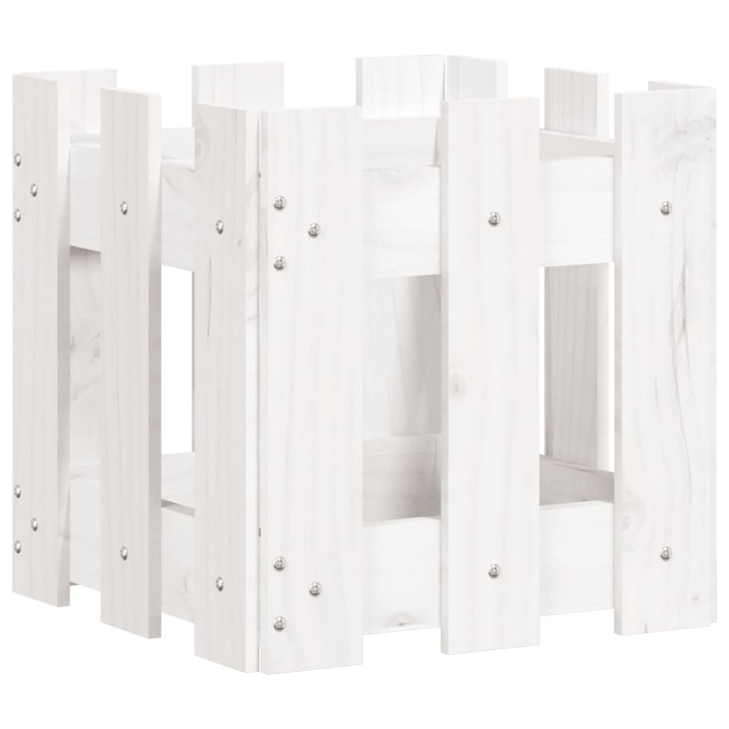 Plánovací box Vidaxl s oplocením 30x30x30 cm pevná borovice bílá