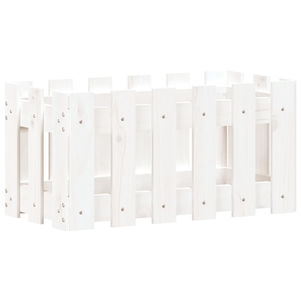 Vidaxl Planning box with fencing 60x30x30 cm Solid pine white