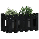 Vidaxl Planning box with fence design 60x30x30 cm Solid pine black