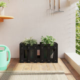 Vidaxl Planning box with fence design 60x30x30 cm Solid pine black
