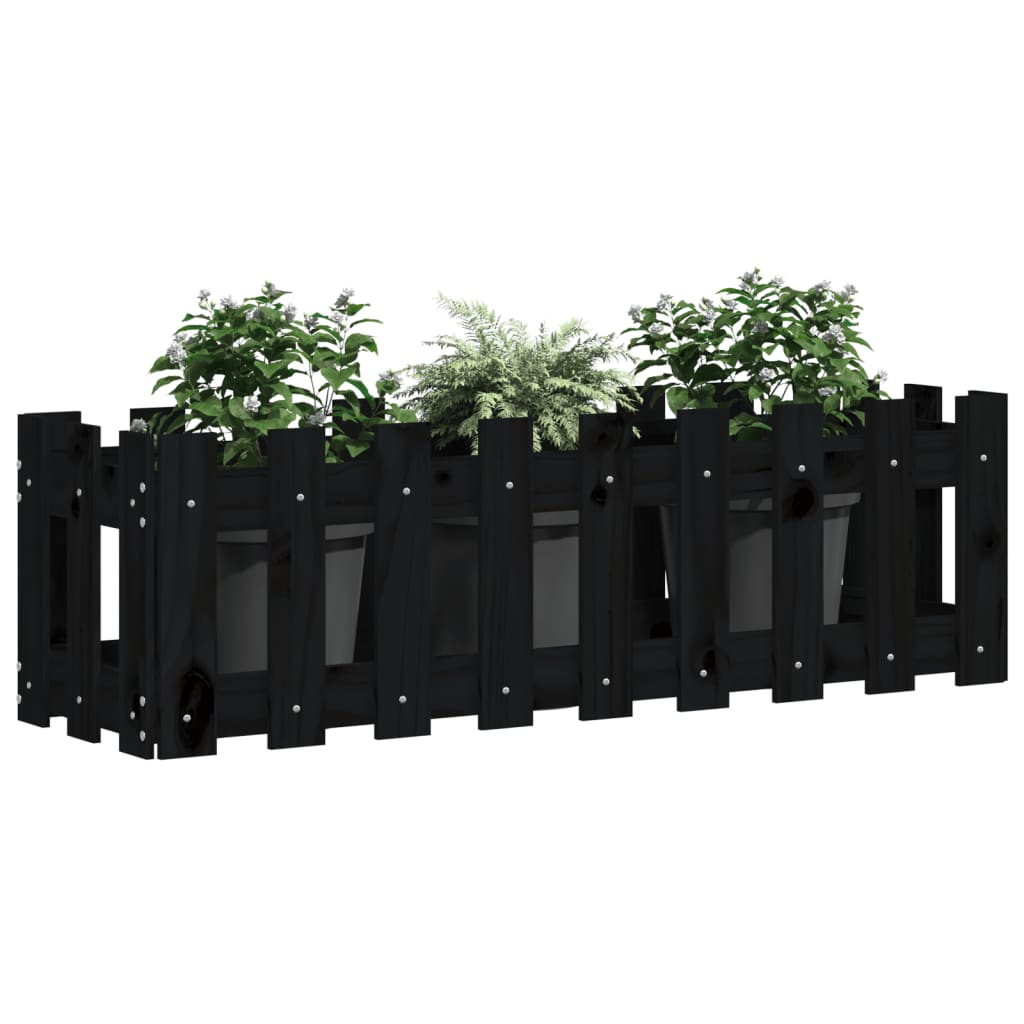 Vidaxl Planter Insent HEK Design 100x30x30 cm borovice dřevo černé