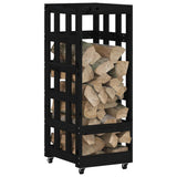 Vidaxx log holder with wheels 40x49x110 cm solid pine wood black