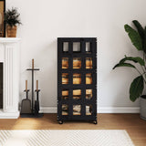 Vidaxx log holder with wheels 40x49x110 cm solid pine wood black