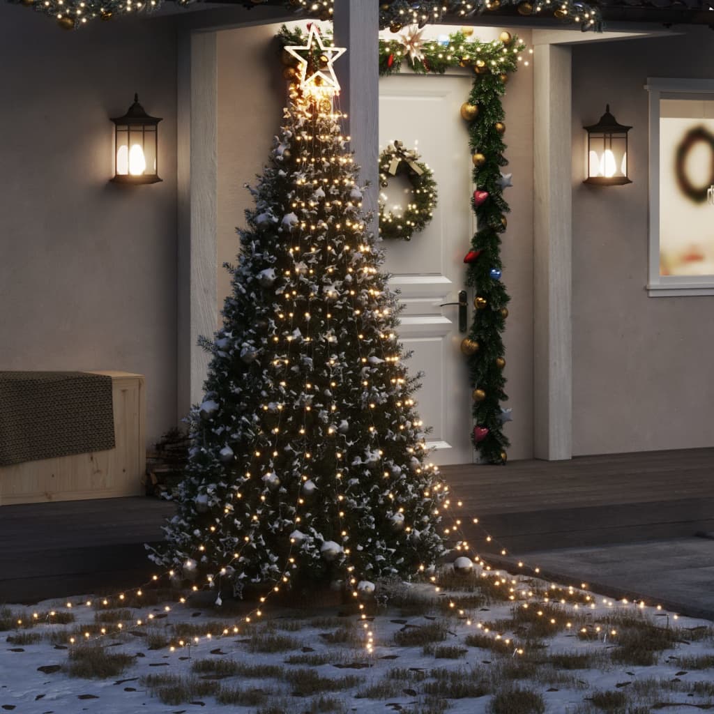 VidaXL Kerstboomverlichting 320 warmwitte LED's 375 cm