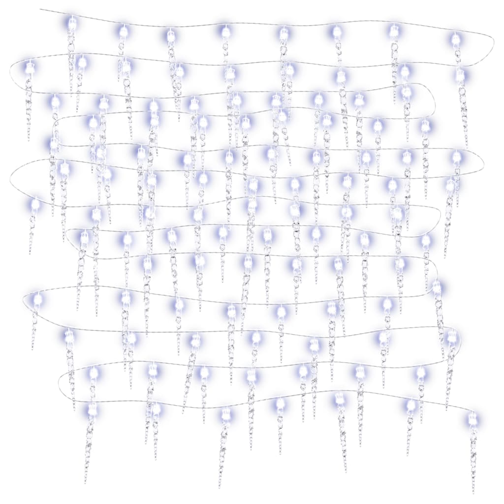 VidaXL Christmas Lights Icicles 200 Cold White LEDs 20 m Acrylic PVC